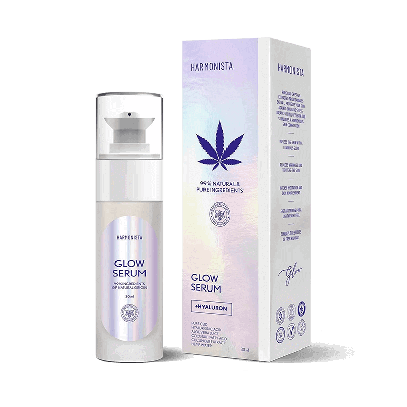 Veido serumas GLOW SERUM su  CBD kristalais ir heliuronu Veido serumas GLOW SERUM su CBD kristalais ir heliuronu