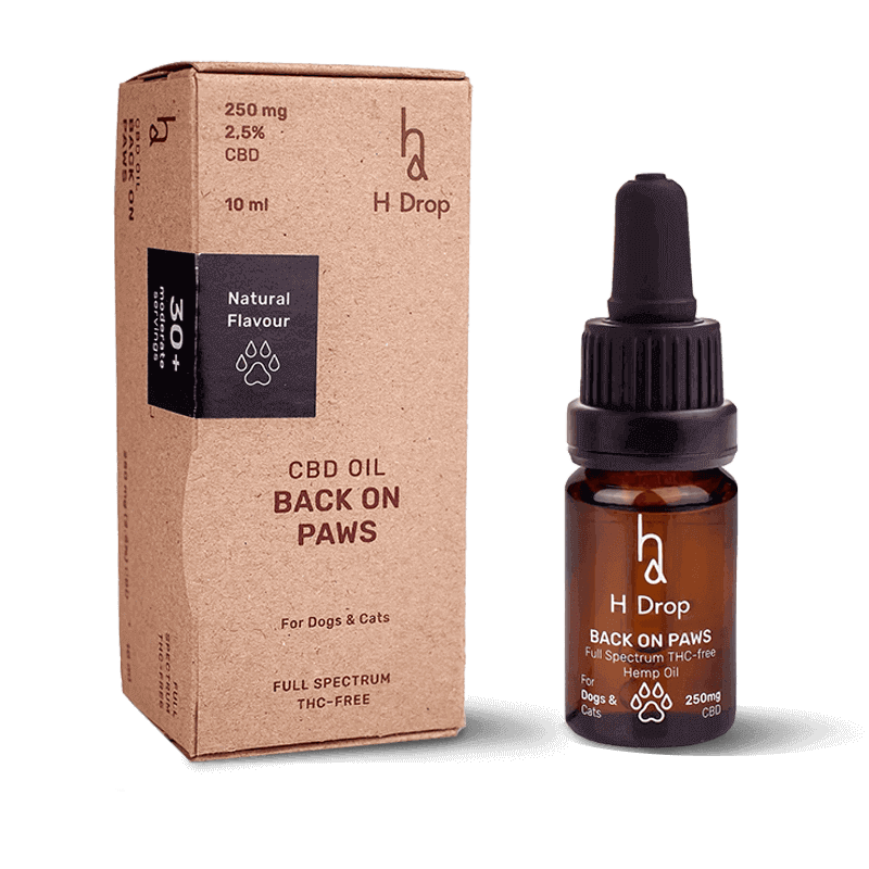 H DROP Pilno Spektro CBD Kanapių Aliejus Augintiniams – Back on Paws 2,5% H DROP Pilno Spektro CBD Kanapių Aliejus Augintiniams – Back on Paws 2,5%