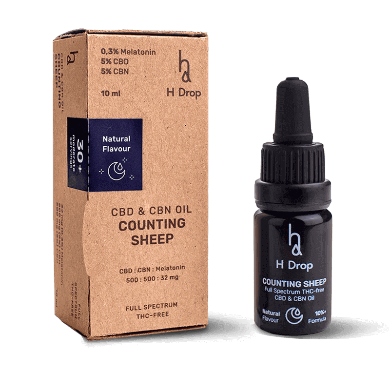 H DROP Kanapių Aliejus – Counting Sheep 5% CBD + 5% CBN + Melatoninas H DROP Kanapių Aliejus – Counting Sheep 5% CBD + 5% CBN + Melatoninas