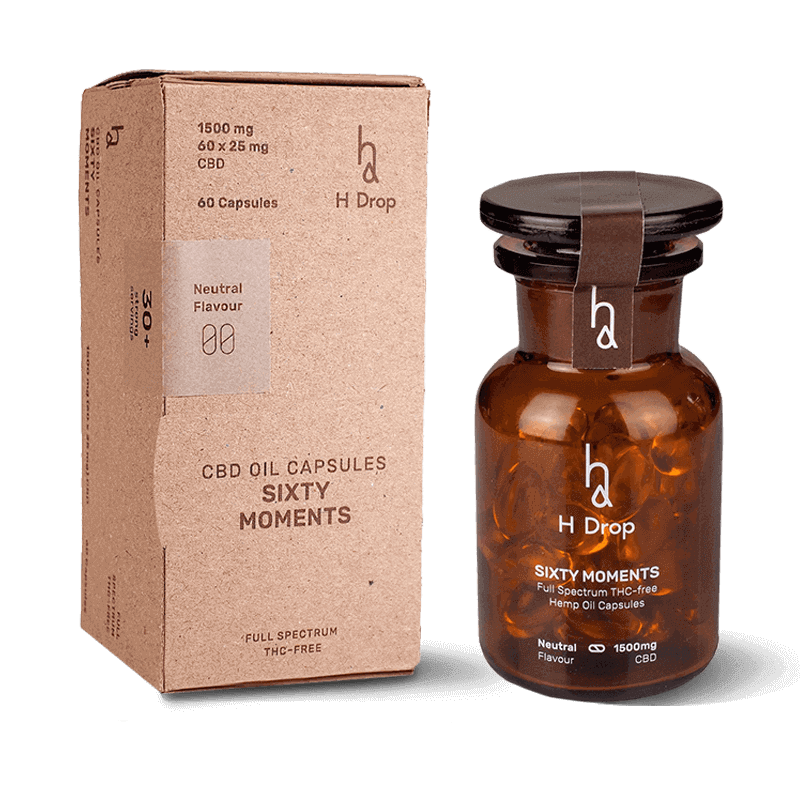 H DROP Pilno Spektro Kanapių Aliejaus CBD Kapsulės Sixty Moments 1500mg H DROP Pilno Spektro Kanapių Aliejaus CBD Kapsulės Sixty Moments 1500mg