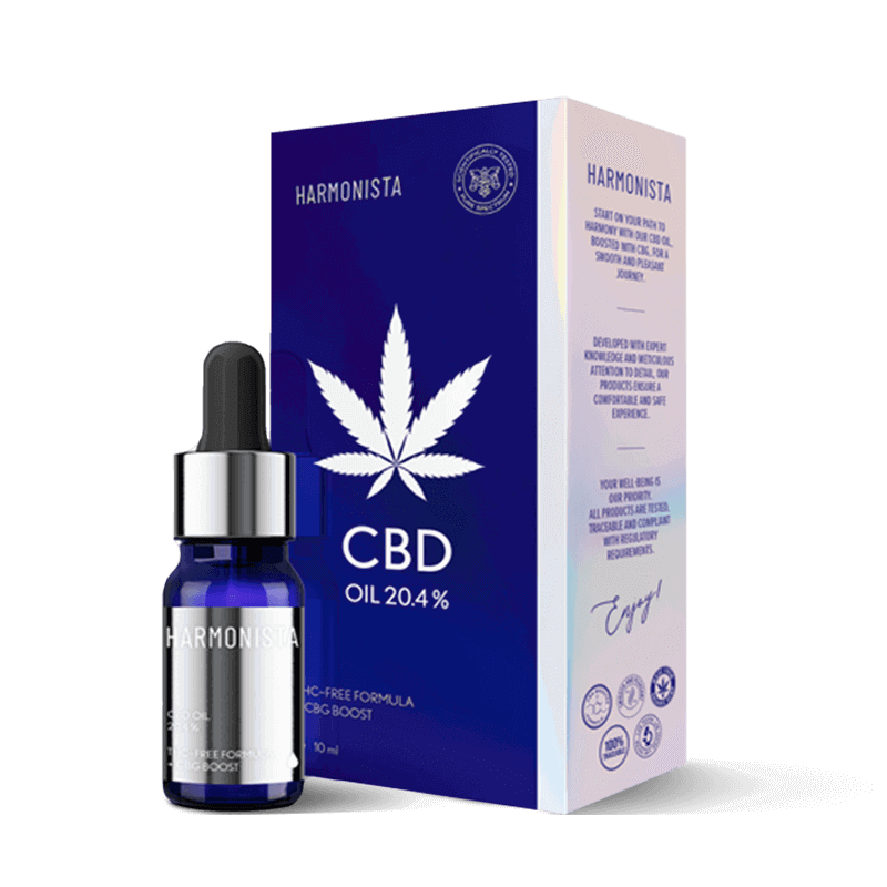 Kanapių aliejus HARMONISTA 20,4% (20% CBD + 0,4% CBG) Kanapių aliejus HARMONISTA 20,4% (20% CBD + 0,4% CBG)