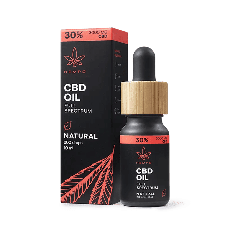 HEMPO Pilno spektro CBD kanapių aliejus 30 HEMPO Pilno spektro CBD kanapių aliejus 30%