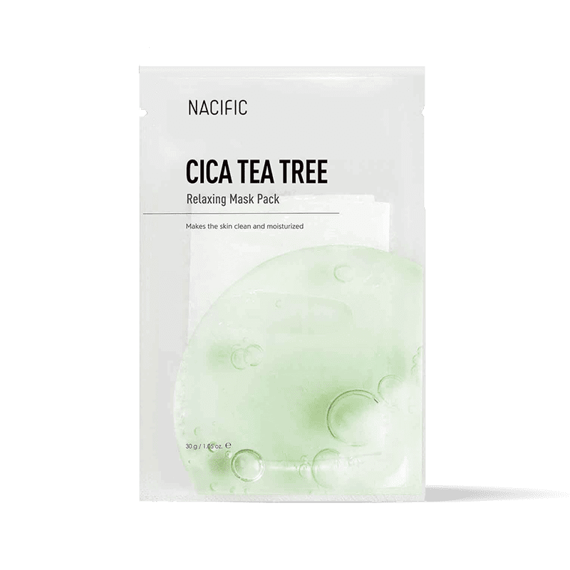 NACIFIC Cica Tea Tree Relaxing Mask atpalaiduojanti lakštinė veido kaukė NACIFIC Cica Tea Tree Relaxing Mask atpalaiduojanti lakštinė veido kaukė