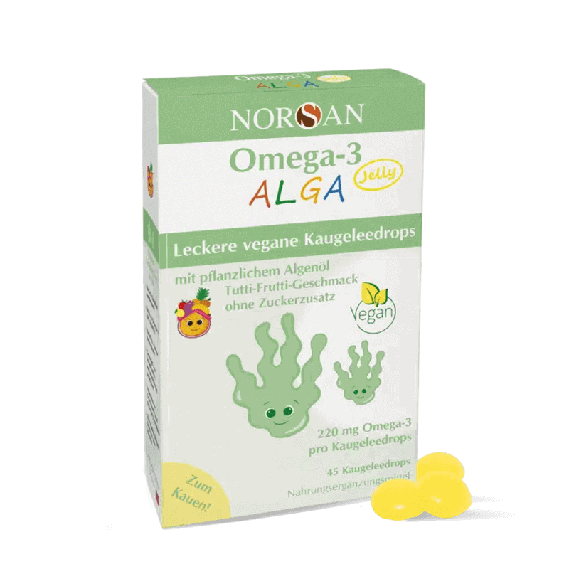 NORSAN OMEGA-3 ALGA JELLY VAISIŲ SKONIO želatininės pastilės NORSAN OMEGA-3 ALGA JELLY VAISIŲ SKONIO želatininės pastilės