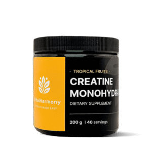 VitalHarmony Kreatino monohidratas tropinių vaisių skonio
